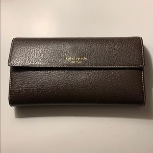NWT Kate Spade checkbook wallet in chocolate